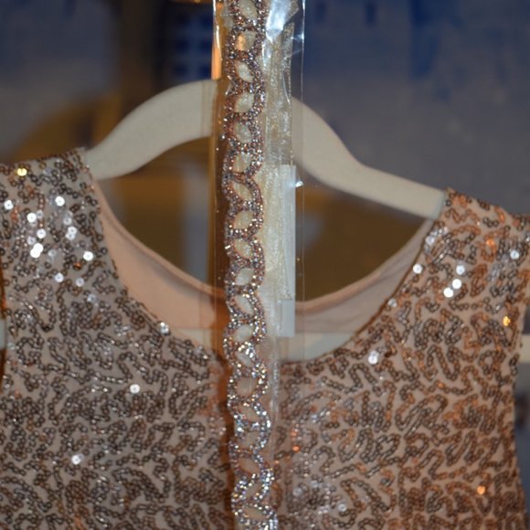 NWT ~ Whitney Elizabeth Pink & Gold Sequin Dress Size 3/4 - Picture 7 of 8